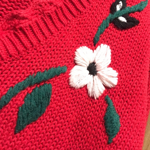 62 East M Heavy Knit Sweater Embroidered Vintage - Picture 6 of 13